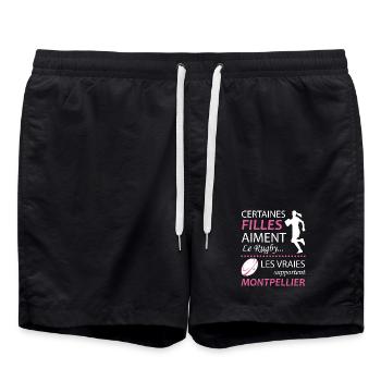 Certaines Filles Aiment Le Rugby Les Vraies Sup... - Short de bain - noir - Devant - AI Model Male 185 light (185cm)