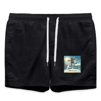 Ride Hard Drink Smart Bergspaß - Badeshorts - Schwarz - Vorne - AI Model Male 185 light (185cm)