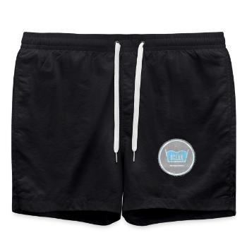Logo des Vagues de la Couronne de l’Océan - Short de bain - noir - Devant - AI Model Male 185 light (185cm)