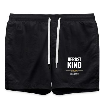 Herbstkind zu 100% Goldene Zeit - Badeshorts - Schwarz - Vorne - AI Model Male 185 light (185cm)