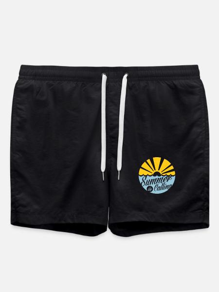 summer-is-calling-white-design - Badeshorts - Schwarz