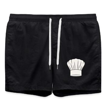 Kochmütze - Koch Küche Kochen Gastronomie Chefkoch - Badeshorts - Schwarz - Vorne - AI Model Male 185 light (185cm)