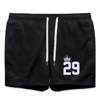 29_krone- - Badeshorts - Schwarz - Vorne - AI Model Male 185 light (185cm)