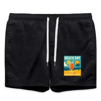 Summer Vibes - Badeshorts - Schwarz - Vorne - AI Model Male 185 light (185cm)