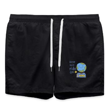 Behalte diese Fahrt auf der niedlichen Kawaii-Erde - Badeshorts - Schwarz - Vorne - AI Model Male 185 light (185cm)
