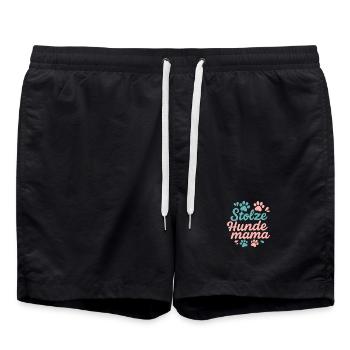 Stolze Hunde Mama - Hunde Liebe - Badeshorts - Schwarz - Vorne - AI Model Male 185 light (185cm)