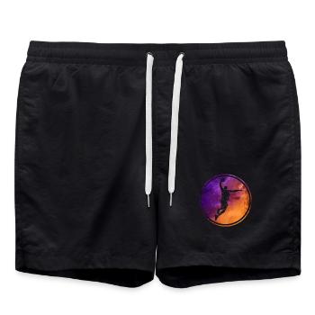 COOL BASKETBALLER BUNT BASKETBALL - Badeshorts - Schwarz - Vorne - AI Model Male 185 light (185cm)