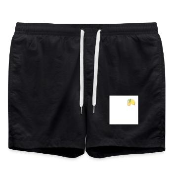 Quand la vie te donne des citrons | Botanique Citron Vintage - Short de bain - noir - Devant - AI Model Male 185 light (185cm)