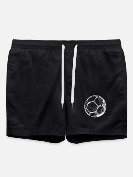 Fußball Ball Zeichnung - Badeshorts - Schwarz