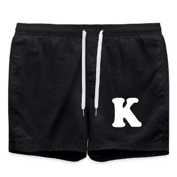 Imprimé grand style K | Lettre K | K Logo - Short de bain - noir - Devant - AI Model Male 185 light (185cm)
