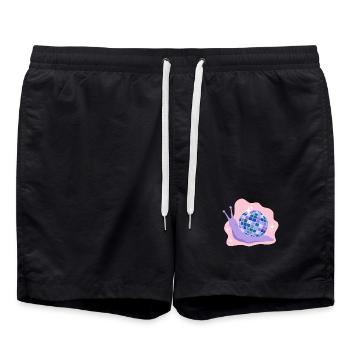 Discokugel-Schnecke - Badeshorts - Schwarz - Vorne - AI Model Male 185 light (185cm)
