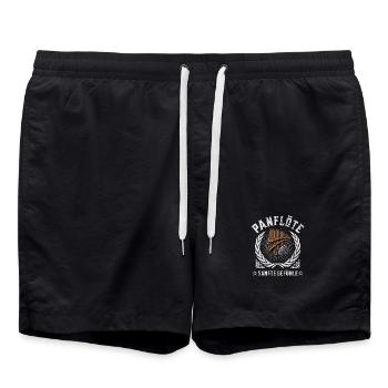 Panflöte - Sanfte Gefühle Panflötenspieler - Badeshorts - Schwarz - Vorne - AI Model Male 185 light (185cm)