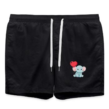 Petit éléphant mignon - Short de bain - noir - Devant - AI Model Male 185 light (185cm)