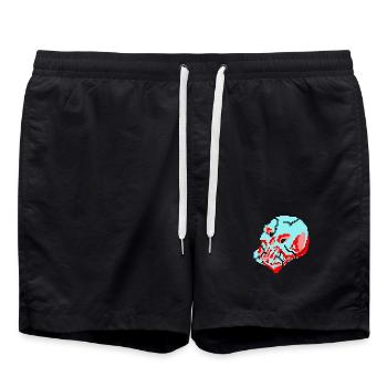 8bit neon skull - Badeshorts - Schwarz - Vorne - AI Model Male 185 light (185cm)