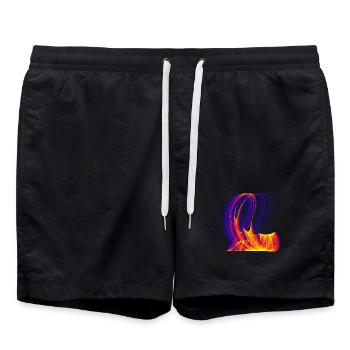 Ember Paths of Chaos – Strange Attractor - Swim Trunks - black - Front - AI Model Male 185 light (185cm)