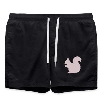 Pink Squirrel Silhouette - Swim Trunks - black - Front - AI Model Male 185 light (185cm)
