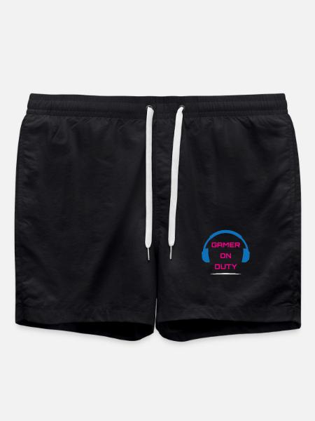 Gamer On Duty Video Game - Swim Trunks - black