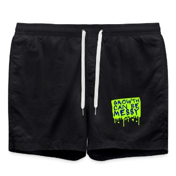 Growth Can Be Messy Personal Growth Quote Logo - Swim Trunks - black - Front - AI Model Male 185 light (185cm)