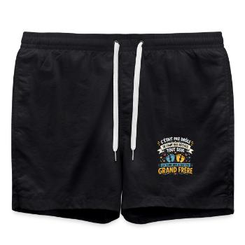 Enfant Futur Grand frère/Bêtises/Idée Cadeau  - Short de bain - noir - Devant - AI Model Male 185 light (185cm)