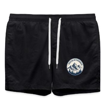 Bündner Härzbluetbündner - Badeshorts - Schwarz - Vorne - AI Model Male 185 light (185cm)