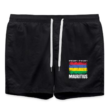 Mauritius Coordinates - Swim Trunks - black - Front - AI Model Male 185 light (185cm)