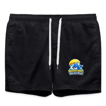 Wal Regenschirm für alle Fälle Lustiger Spruch - Badeshorts - Schwarz - Vorne - AI Model Male 185 light (185cm)