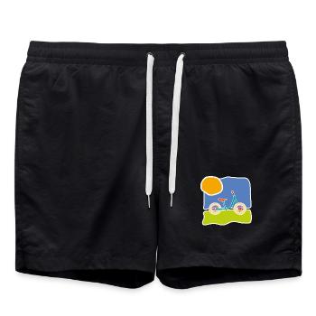 Colourful children's bike – Ride and freedom - Swim Trunks - black - Front - AI Model Male 185 light (185cm)