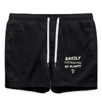 Easily Distracted By Plants - Swim Trunks - black - Front - AI Model Male 185 light (185cm)