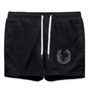 Fleurs sauvages avec abeilles - Short de bain - noir - Devant - AI Model Male 185 light (185cm)