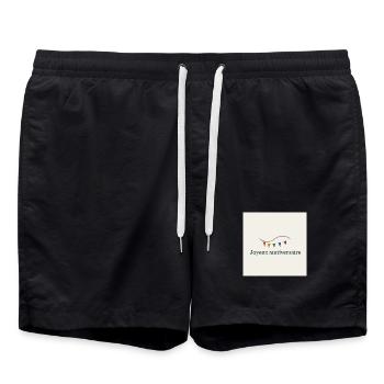 JOYEUX ANNIVERSAIRE. HAPPY BIRTHDAY. ANNIVERSAIRE. - Short de bain - noir - Devant - AI Model Male 185 light (185cm)