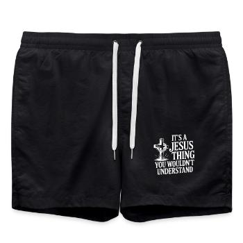 It's a Jesus Thing You Wouldn't Understand - Swim Trunks - black - Front - AI Model Male 185 light (185cm)
