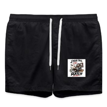 J'peux pas j'ai match - Short de bain - noir - Devant - AI Model Male 185 light (185cm)