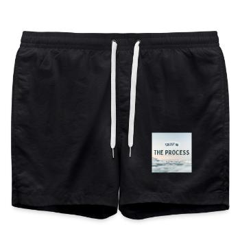 Trust In The Process Inspirational Quote Design - Swim Trunks - black - Front - AI Model Male 185 light (185cm)