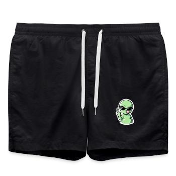Alien mit Sonnenbrille Blasen Groove - Badeshorts - Schwarz - Vorne - AI Model Male 185 light (185cm)