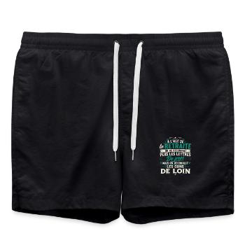 Avec l'age on reconnaît les cons de loin - Short de bain - noir - Devant - AI Model Male 185 light (185cm)