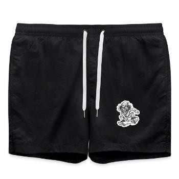 Crazy Skater Skizze - Urban Art - Badeshorts - Schwarz - Vorne - AI Model Male 185 light (185cm)