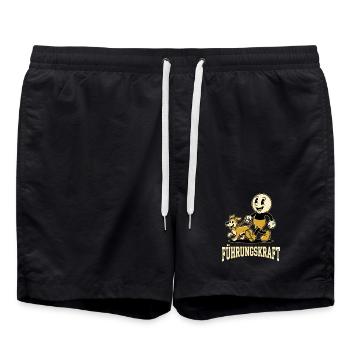 Führungskraft Hund - Lustig Retro Cartoon - Badeshorts - Schwarz - Vorne - AI Model Male 185 light (185cm)