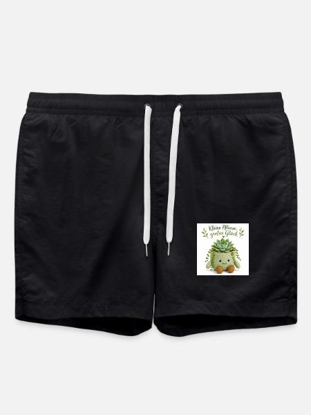 Kleine Pflanze, großes Glück - Badeshorts - Schwarz