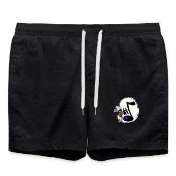 Opernsängerin und große Note - Badeshorts - Schwarz - Vorne - AI Model Male 185 light (185cm)