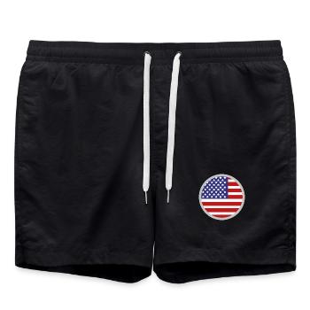 Flagge der Vereinigten Staaten - Badeshorts - Schwarz - Vorne - AI Model Male 185 light (185cm)