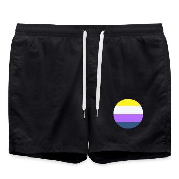 Pride Flagge wickinger - Badeshorts - Schwarz - Vorne - AI Model Male 185 light (185cm)