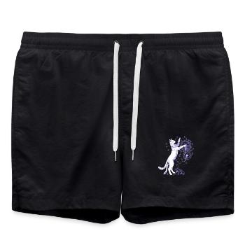 japanische katze und Pusteblumen - Badeshorts - Schwarz - Vorne - AI Model Male 185 light (185cm)
