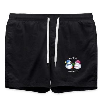 Our love never melts - Schneemann Paar - Badeshorts - Schwarz - Vorne - AI Model Male 185 light (185cm)