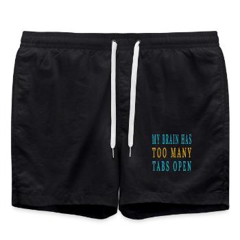 Mein Gehirn hat zu viele Tabs geöffnet - Badeshorts - Schwarz - Vorne - AI Model Male 185 light (185cm)