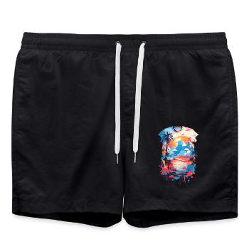 Chemise des Caraïbes - Short de bain - noir - Devant - AI Model Male 185 light (185cm)