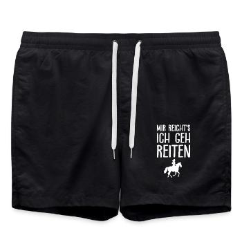 Mir Reicht's Ich Geh Reiten Spruch Pferde - Badeshorts - Schwarz - Vorne - AI Model Male 185 light (185cm)