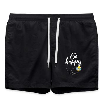 Be Happy Bee - Swim Trunks - black - Front - AI Model Male 185 light (185cm)
