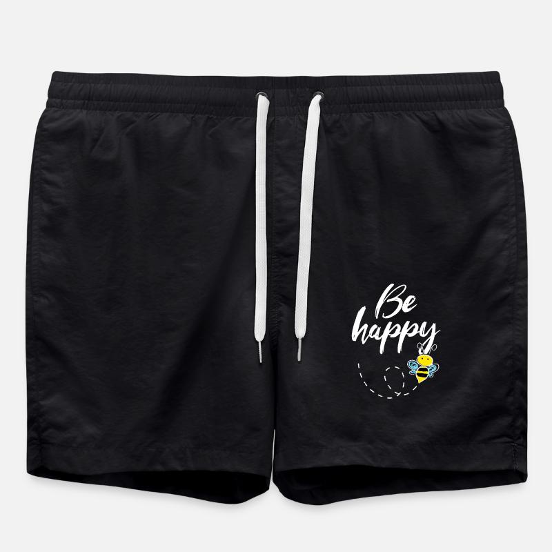 Be Happy Bee - Swim Trunks - black