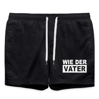 Bester Papa Geschenkidee Wie der Vater so der Sohn - Badeshorts - Schwarz - Vorne - AI Model Male 185 light (185cm)