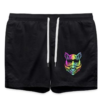 Pig Hunting Hunter Hunting Wild Boar - Swim Trunks - black - Front - AI Model Male 185 light (185cm)